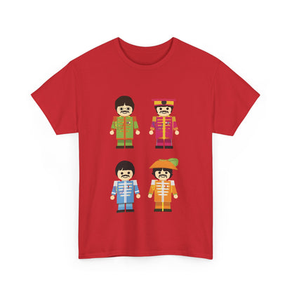 The Toy Beatles Graphic T-Shirt Urban Unisex Cotton Tee designed with cartoon-style depictions of The Beatles, embodying a vibrant fashion statement for dedicated pop culture collectors.