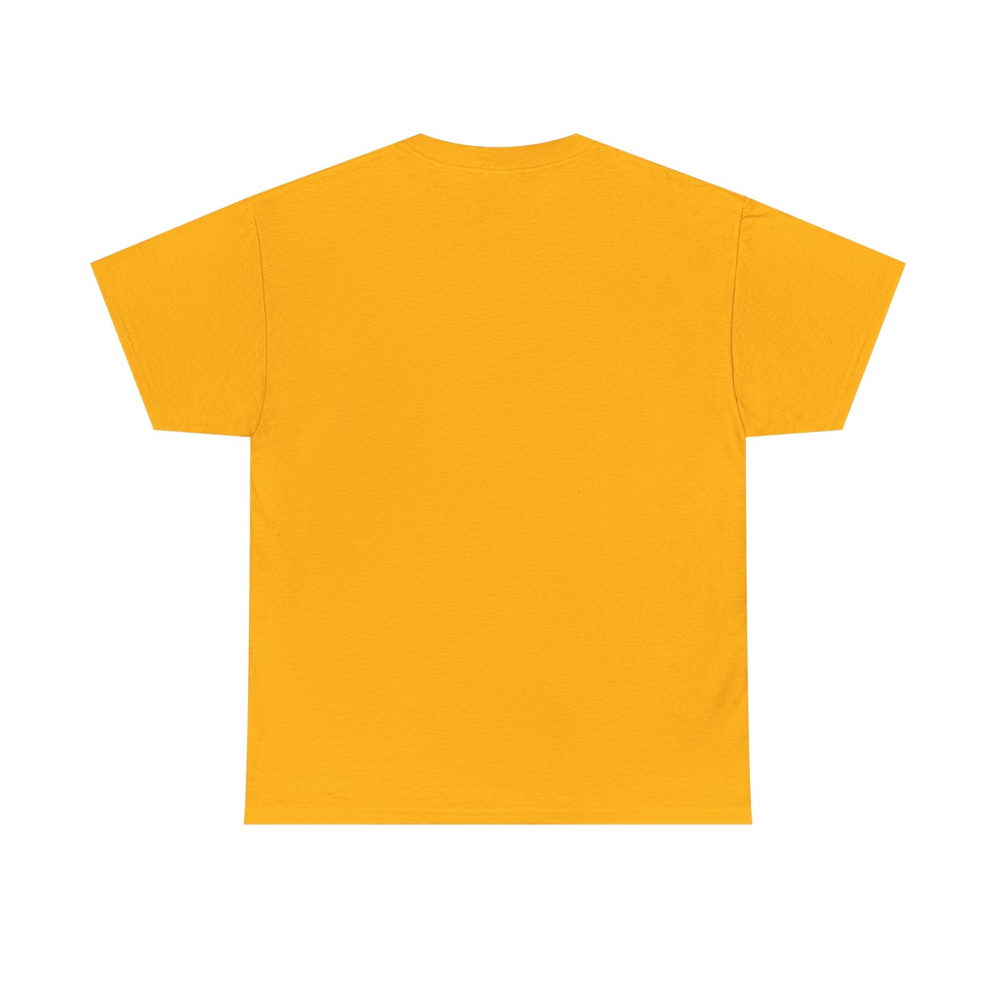 Vibrant yellow garment back of a high-quality T-shirt, designed for maximum comfort and versatility.