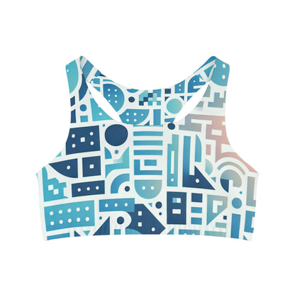 Elara Sinclair Premium Sports Bra in stylish pastel design showcasing soft microfiber comfort from Dazzling Dreams Studio