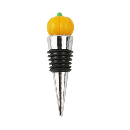 Elegant Halloween Sealed Stopper Vacuum Resin Wine Bottle Stopper featuring a charming pumpkin design, perfect for enhancing festive gatherings.