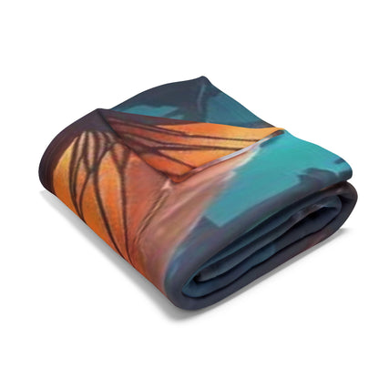 Luxurious Decorative and Warm Halloween Spooky Arctic Fleece Blanket showcasing a vibrant Halloween design, perfect for cozy nights this season.