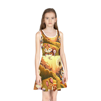 Luxury comfort of the Sophia Lillipop Enchanted Forest Sundress by Dazzling Dreams Studio, designed for active toddlers with a graceful, flowing silhouette ideal for summer fun.