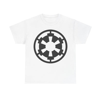 Immaculate Galactic Empire Star Wars Retro Logo Graphic Tee in pristine white, a statement piece for any true Star Wars fan.