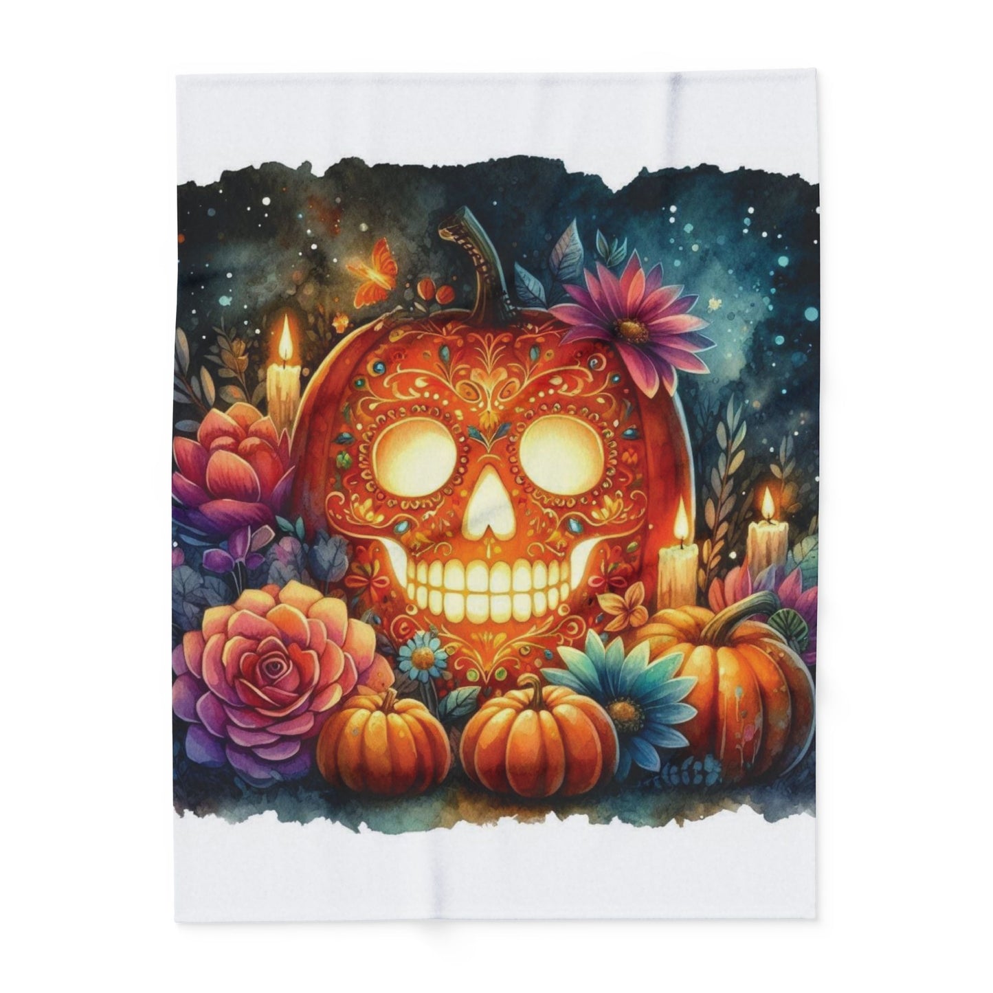 Decorative and Warm Halloween  Spooky Arctic Fleece Blanket 3 Sizes