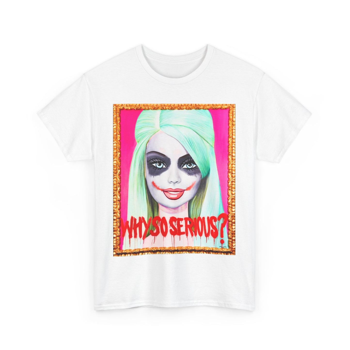 Why So Serious Joker Barbie Women's Graphic T-Shirt - Trendy Pop Art Design Tee