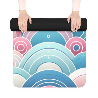 The shock-absorbent material of the Marcella Kensington Luxury Yoga Mat, a luxurious yoga accessory by Dazzling Dreams Studio, designed for maximum comfort.