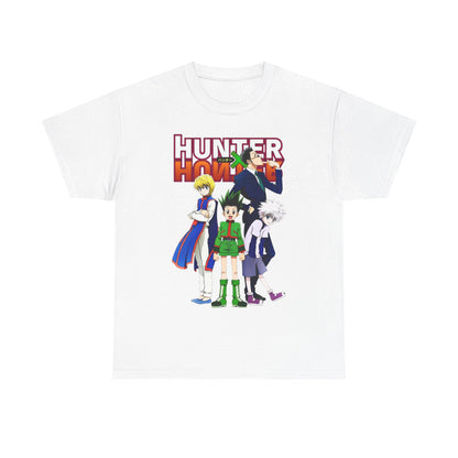 Luxurious Hunter x Hunter Elite T-Shirt featuring vibrant anime characters Gon, Killua, and Crew, designed for stylish anime enthusiasts.