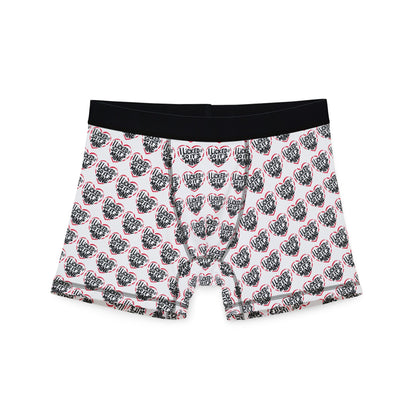 Valentines Naughty Cheeky Men's Boxer Briefs featuring a playful heart graphic proclaiming 'I LICKED IT SO IT'S MINE'. Luxuriously designed for humour and romance, these boxer briefs evoke laughter and affection, perfect as a humorous gift for birthdays or anniversaries.