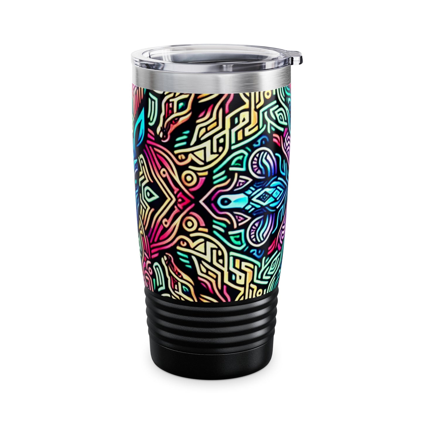 Vibrant Neon Illuminations - 20 oz Drinks Tumbler Travel Flask