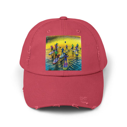 Chic Unisex Distressed Paddleboarders Cap with a captivating fantasy design, an essential for sophisticated summer adventures.