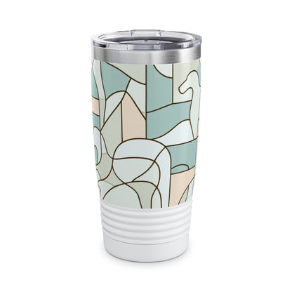 Stylish Pastel PowerSplash 20Oz Double Wall Insulated Stainless Steel Travel Tumbler by Dazzling Dreams Studio featuring a chic splash design, perfect for elegant hydration.