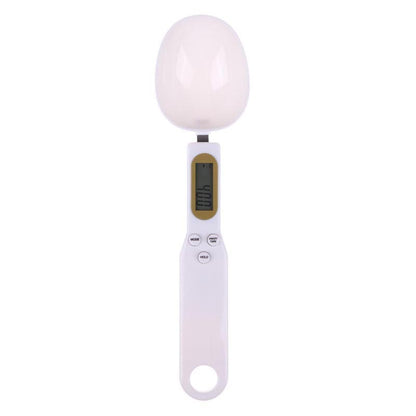 Sophisticated LCD Digital Kitchen Scale Electronic Cooking Food Weight Measuring Spoon with an elegant display, illustrating its luxury and functionality.
