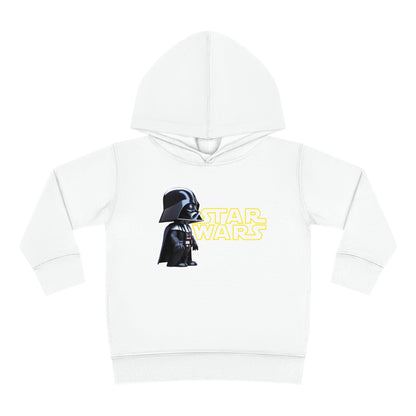 Elegant white Darth Vader Hoodie for toddlers aged 2-5 years, featuring a soft fleece fabric and the iconic Star Wars branding, ideal for comfort and play.