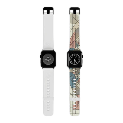 Close-up of the Dazzling Dreams Studio GraphiZen Apple Watch Strap featuring exquisite pastel colours and elegant patterns, ideal for adding sophistication to any outfit.
