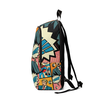 Elegant Pop Art Backpack designed by Dazzling Dreams Studio, emphasising striking visual appeal with quirky artwork for the modern individual.