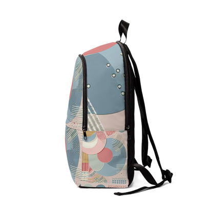 Pastel Abstract Print Backpack by Dazzling Dreams Studio showcased against a stylish background, highlighting its artistic design and premium craftsmanship.