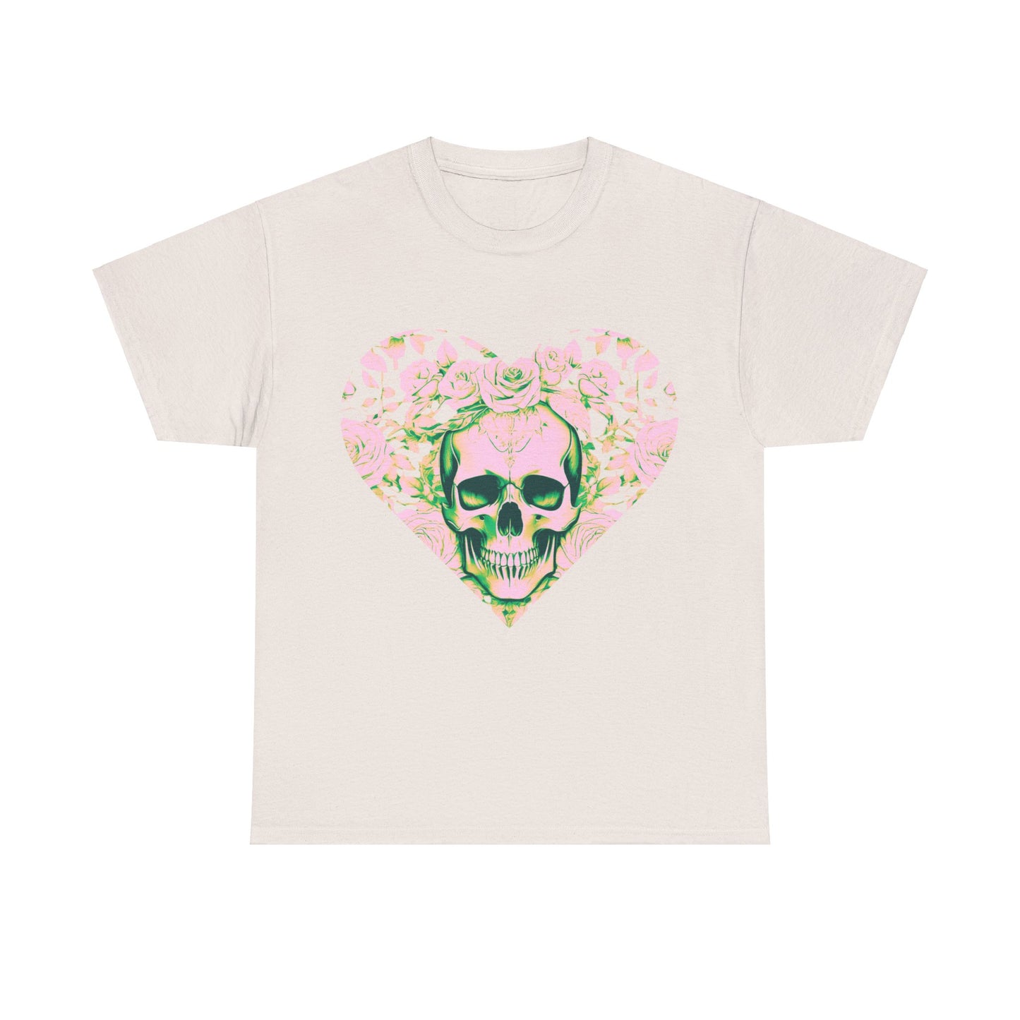 Skulls and Roses Cotton Tee, Unisex Graphic Shirt, 7 color choice