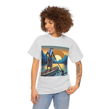 Stylish and sporty Delightful Paddle Board T-Shirt by Dazzling Dreams Studio, perfect for outdoor adventures and casual outings.