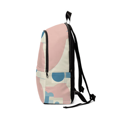 Close-up of the abstract design on the Pastel Gradient Modern Backpack by Dazzling Dreams Studio, featuring a chic gradient effect ideal for modern fashion.