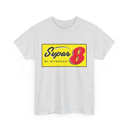 Super 8 Retro Logo Unisex Graphic Tee - Front view showcasing the nostalgic vintage style perfect for both him and her.