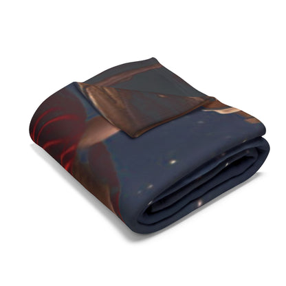 Folded Decorative and Warm Christmas Santa Claus Arctic Fleece Blanket displaying beautiful polyester fleece, perfect for luxurious seasonal gifts.