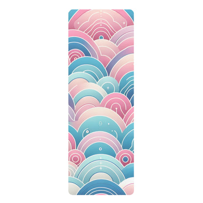 Marcella Kensington Luxury Yoga Mat by Dazzling Dreams Studio showcasing a beautiful pastel design - perfect for yoga enthusiasts.