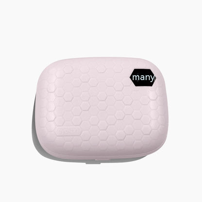 Automatic Cleaning Machine Electric Ultrasonic Flushing Instrument in sophisticated soft pink, adorned with a stylish hexagonal design and a clear digital countdown screen.