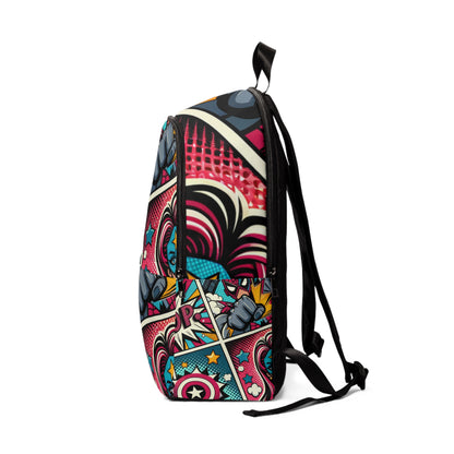 Stylish and functional Vibrant Pop Art Cartoon Backpack by Dazzling Dreams Studio, designed for trendy individuals with ample storage space.