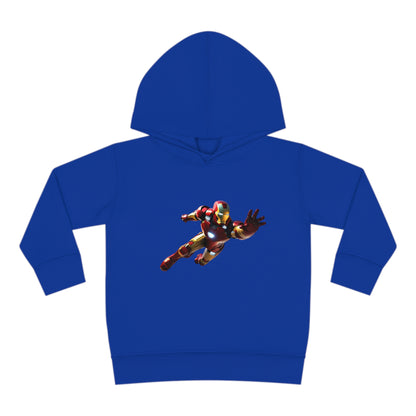 Kids Unisex Iron Man in Flight Hoodie in vibrant blue, featuring a striking Iron Man graphic, perfect for ages 2-5.