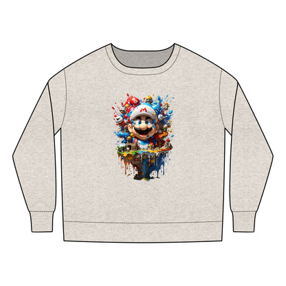 Unisex Kids' Gaming Sweatshirt Ages 2-7 Years - Vibrant Graphic Print in a light colour showcasing a dynamic gaming design, ideal for stylish young gamers.