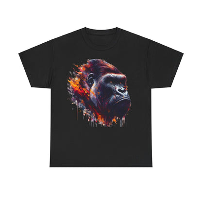 Harambe Masterpiece Graphic Unisex T-Shirt in black featuring an artistic tribute of a powerful gorilla, designed with a vibrant watercolor effect, perfect for stylish collectors.