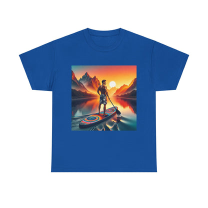 Sophisticated paddleboarding-themed Serene Paddle Board T-Shirt from Dazzling Dreams Studio, a statement piece for luxury outdoor living.