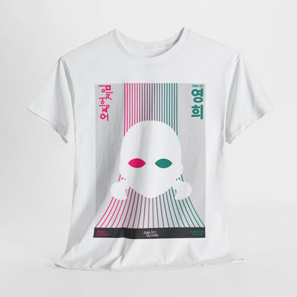 Luxury Squid Game inspired unisex graphic cotton t-shirt featuring a stylish design with vibrant colours and iconic imagery, perfect for making a bold fashion statement.