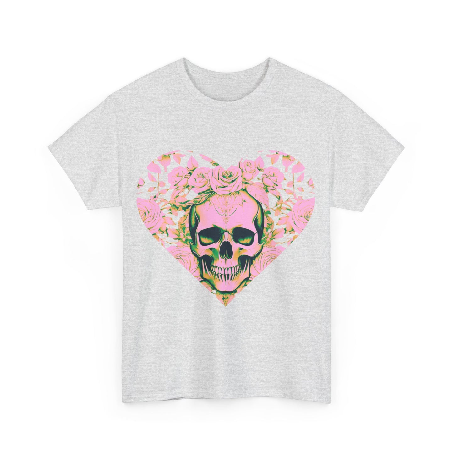 Skulls and Roses Cotton Tee, Unisex Graphic Shirt, 7 color choice