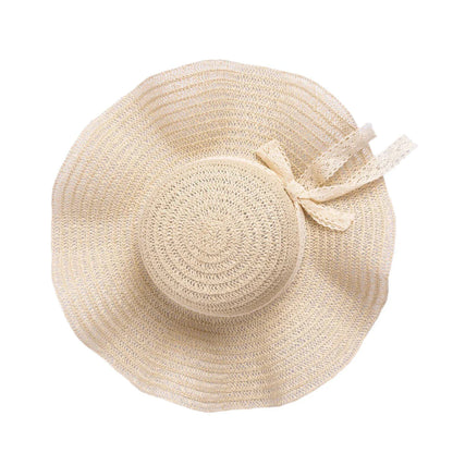 HelloBaby Mom Straw Ribbon Hat - Ecru