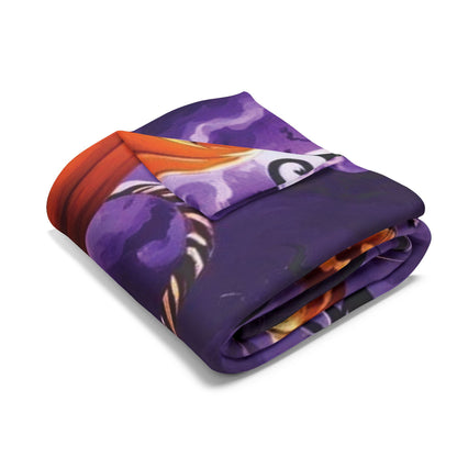 Sophisticated Decorative and Warm Halloween Spooky Arctic Fleece Blanket artfully folded to reveal an eye-catching design, perfect for luxurious comfort during the spooky season.