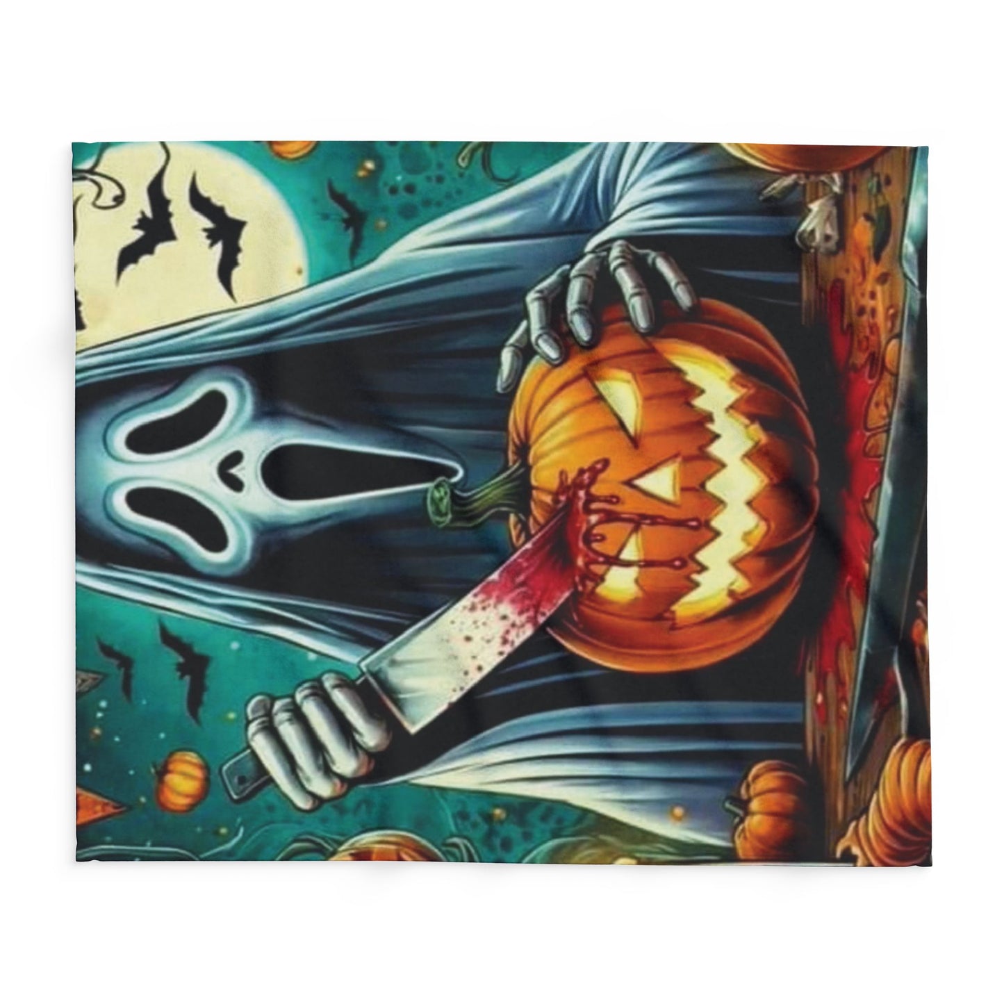 Decorative and Warm Halloween Spooky Scream Arctic Fleece Blanket 3 Sizes