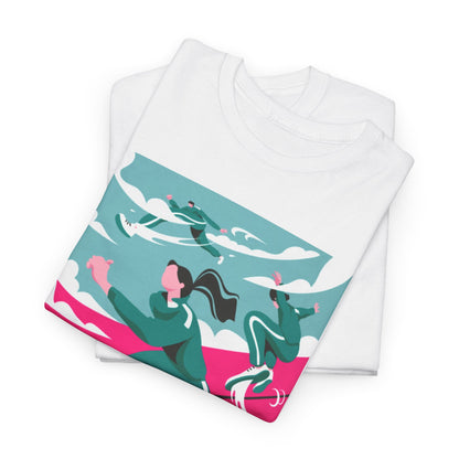 Chic folded t-shirts displaying an artistic Squid Game graphic, designed for those who appreciate unique fashion statements and high-quality style.