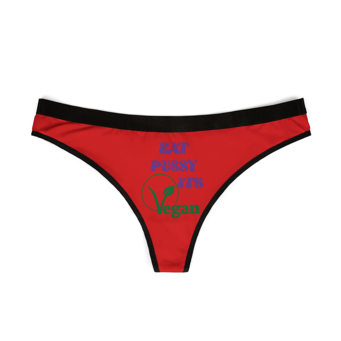 Womens Naughty Thong - Suggestive, Cheeky & Sexy Panties with Humorous Design