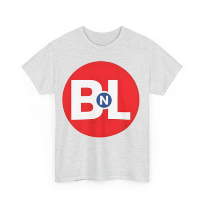 Front view of the Unisex Wall-E Logo Graphic Tee laid flat, featuring a vibrant logo within a luxurious context.