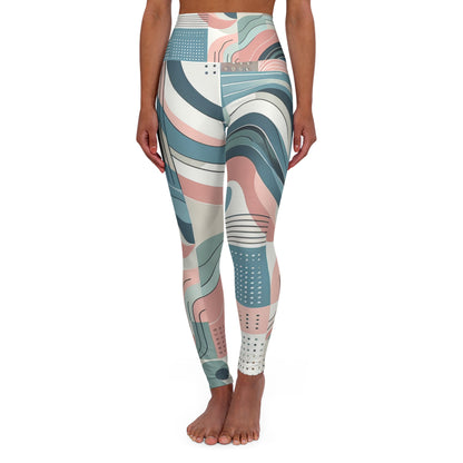 Dazzling Dreams Studio Fitness Fusion Ignite Pastel Leggings featuring a contemporary abstract design, showcasing soft comfort and vibrant pastel colours, perfect for both workouts and casual outings.