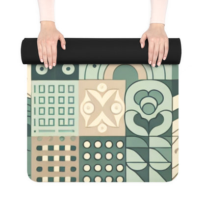 Spacious view of the anti-slip surface of the Aurelia Starling Yoga Mat by Dazzling Dreams Studio, highlighting the comfort and stability during yoga practice.