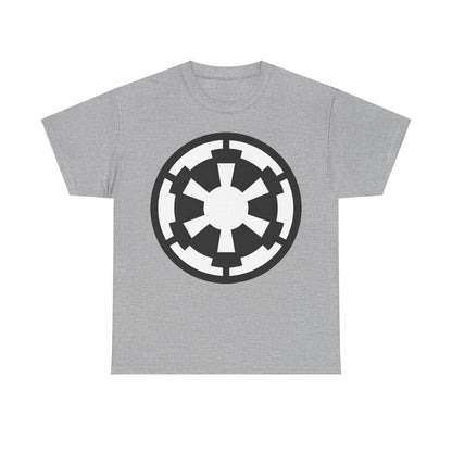 Luxurious Galactic Empire Star Wars Retro Logo Graphic Tee in elegant grey, perfect for fans seeking stylish comfort.