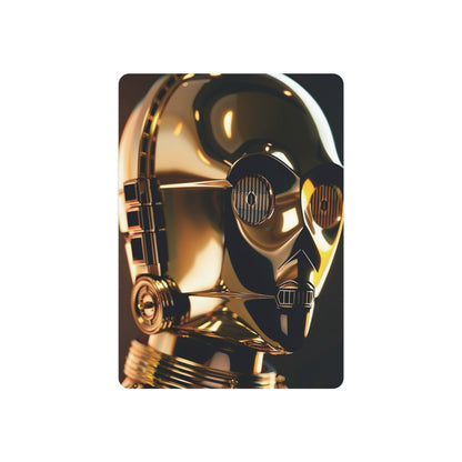 C3PO Star Wars Metal Art Poster featuring an intricately designed metallic finish of the beloved droid, ideal for luxurious wall decor.