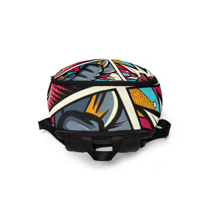 The comfortable and breathable Vibrant Pop Art Cartoon Backpack from Dazzling Dreams Studio, perfect for everyday use and artistic expression.