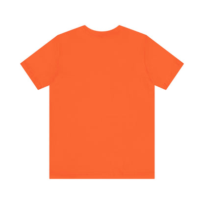 Back view of a bright orange Sabrina Carpenter Inspired Unisex Short Sleeve Tee with a clean design, perfect for adding a pop of colour to any outfit.