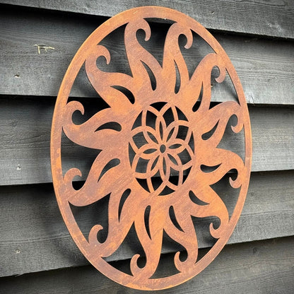 Rusty Metal Sun Decoration
