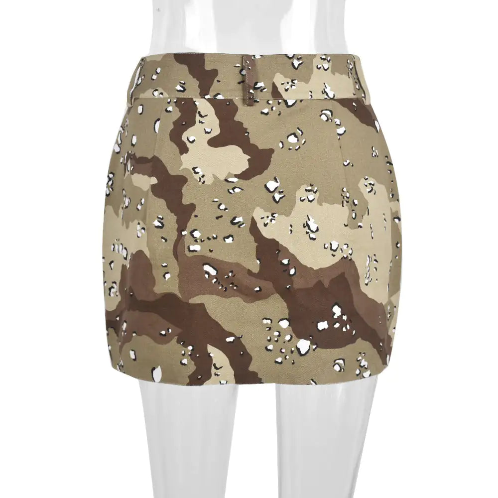 Women's Designer Fashion Camouflage Mini Skirt