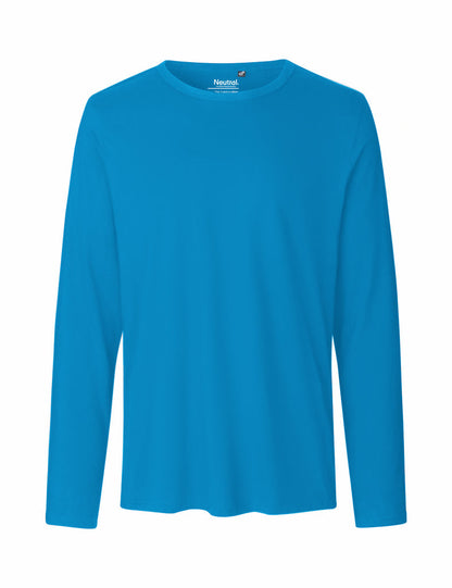 Close-up detail of Fairtrade Organic Combed Cotton Long Sleeve T-Shirt, highlighting its soft texture and premium quality for sustainable fashion.