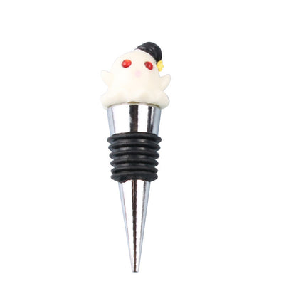Delightful Halloween Sealed Stopper Vacuum Resin Wine Bottle Stopper showcasing a charming ghost character, perfect for elevating your Halloween dining experience.